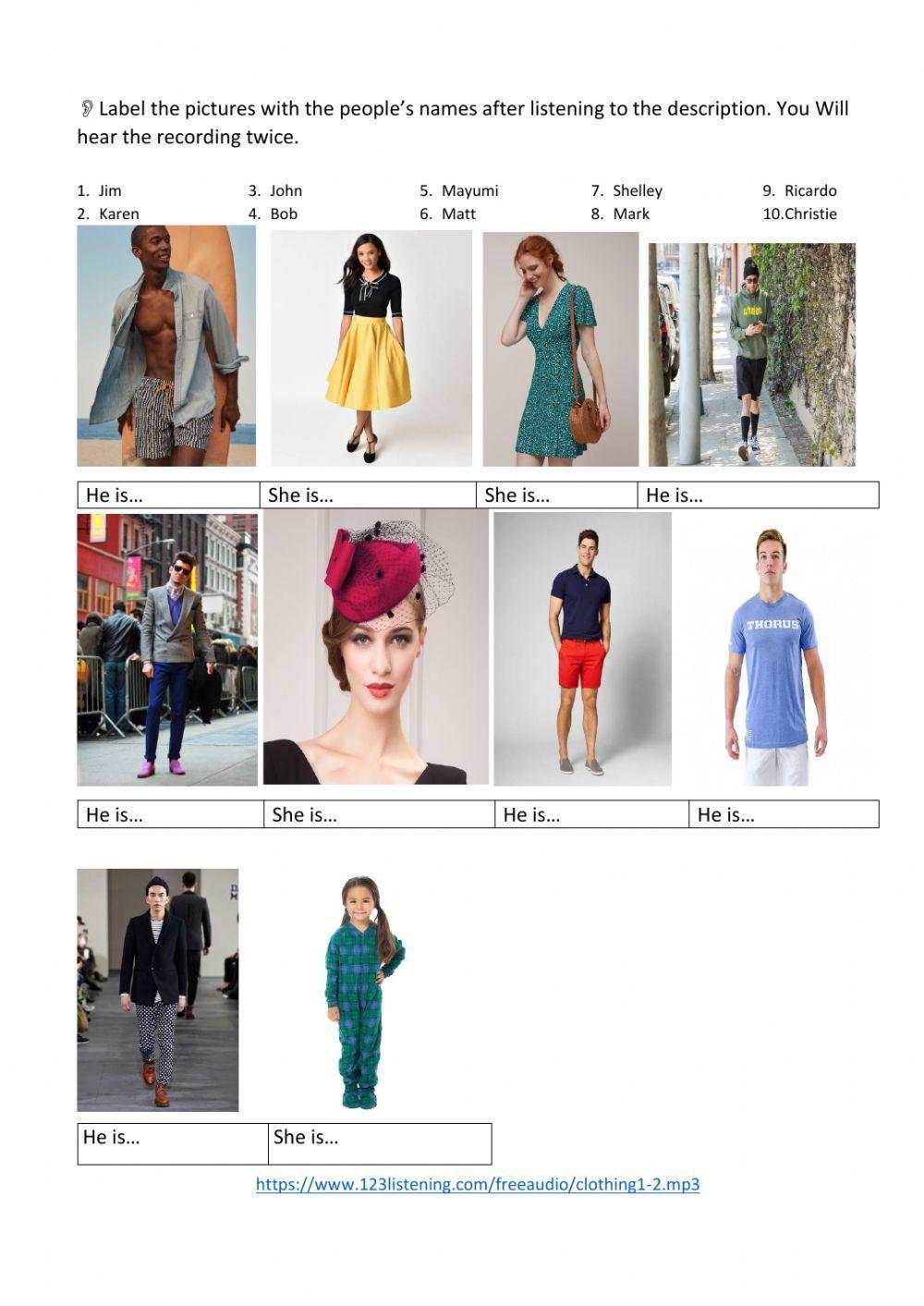 Clothing and patterns listening