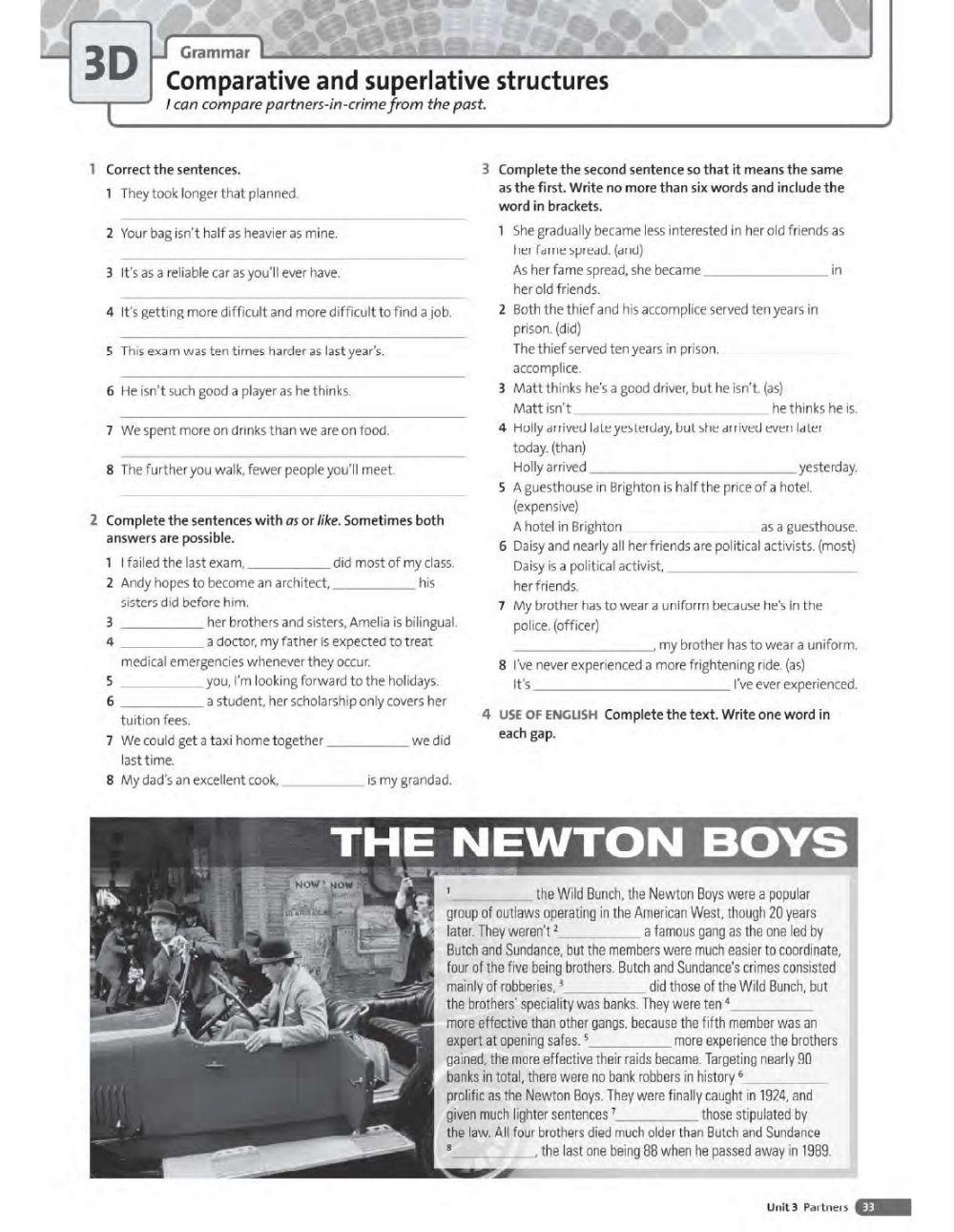 Comparatives and superlatives