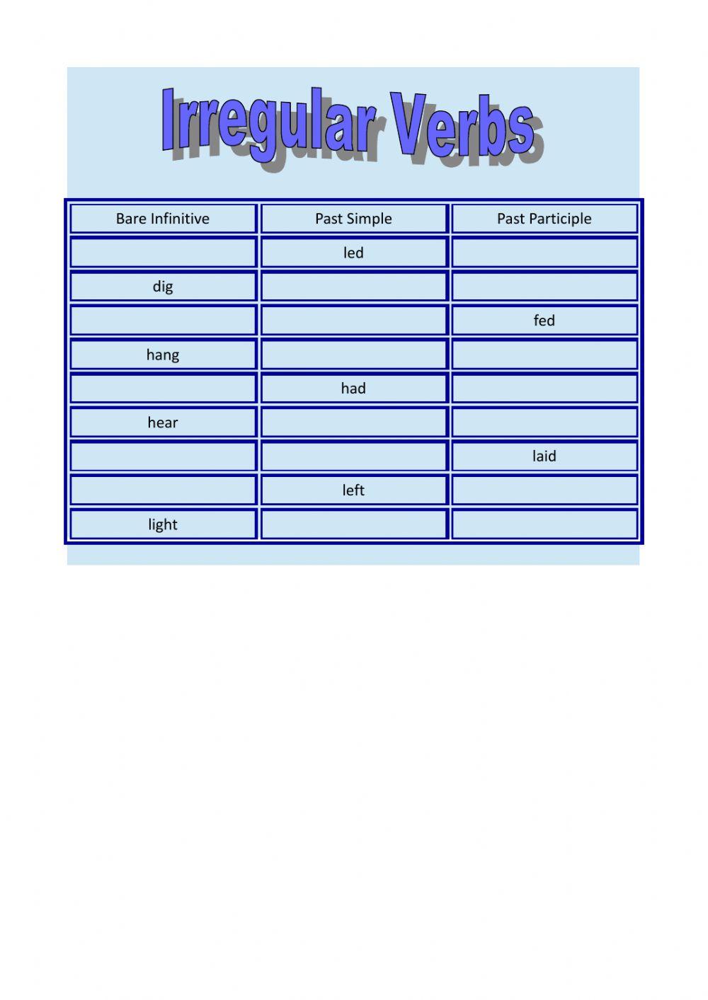 Irregular Verbs