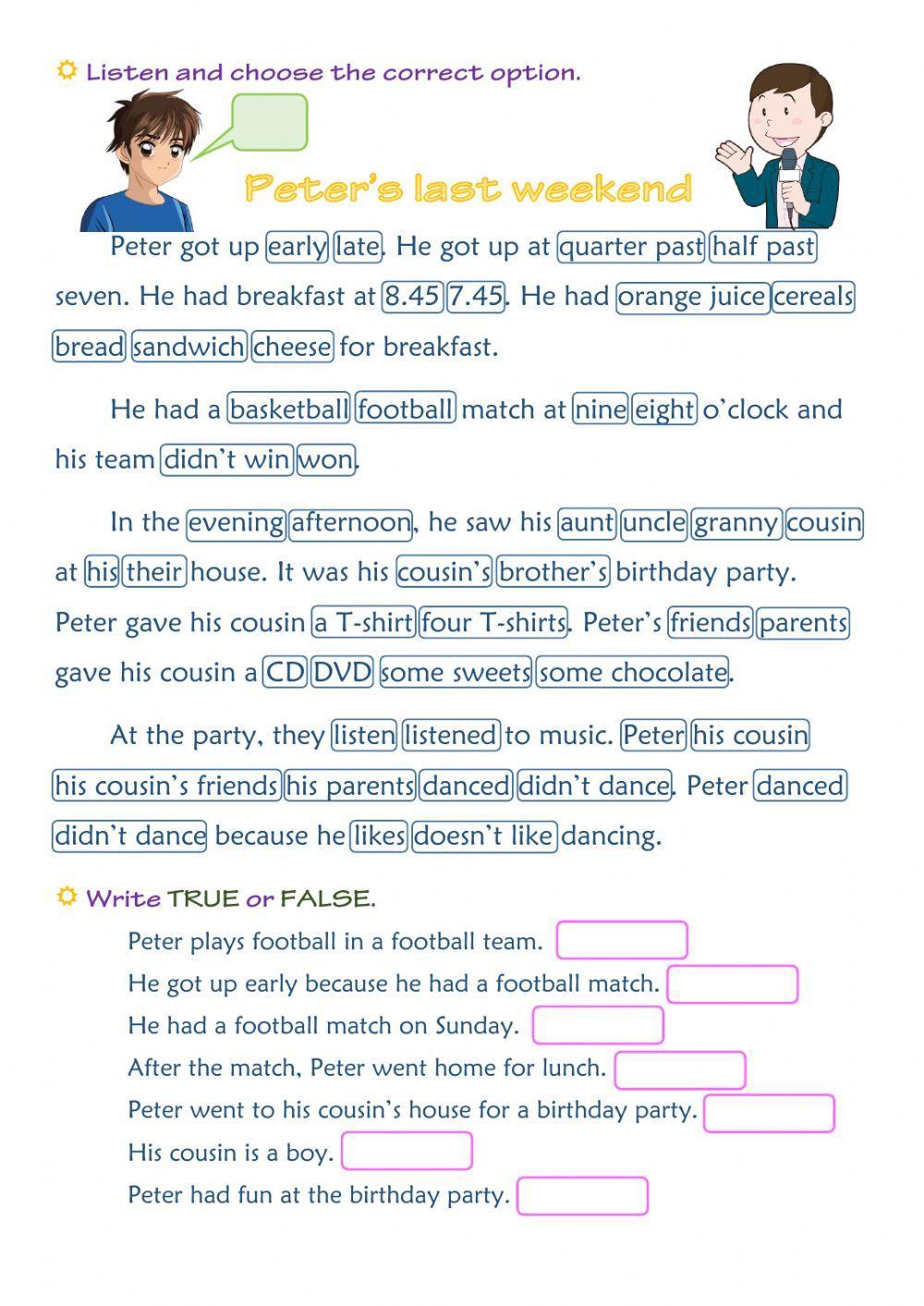 Past tense - listening