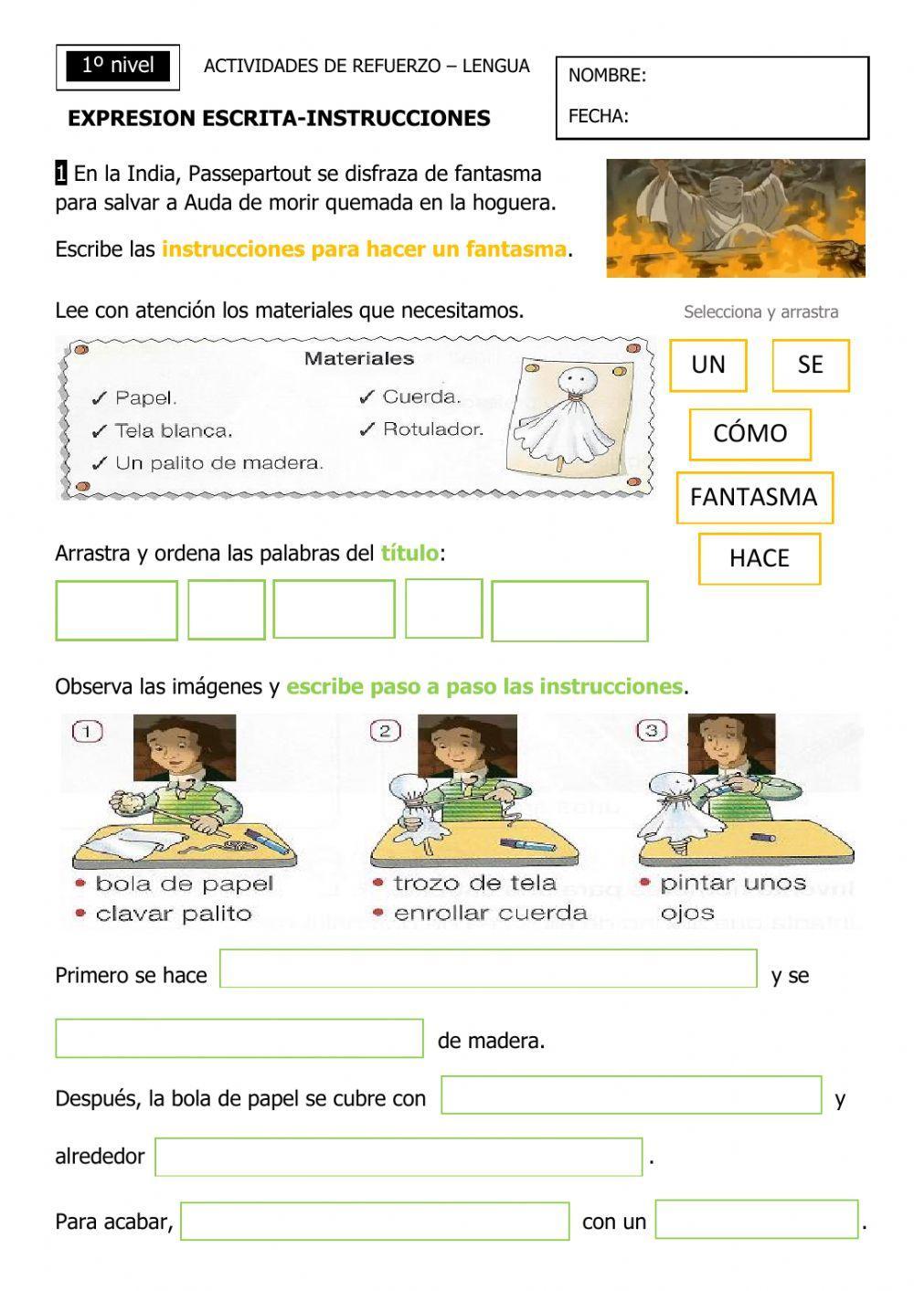 Escribo unas instrucciones