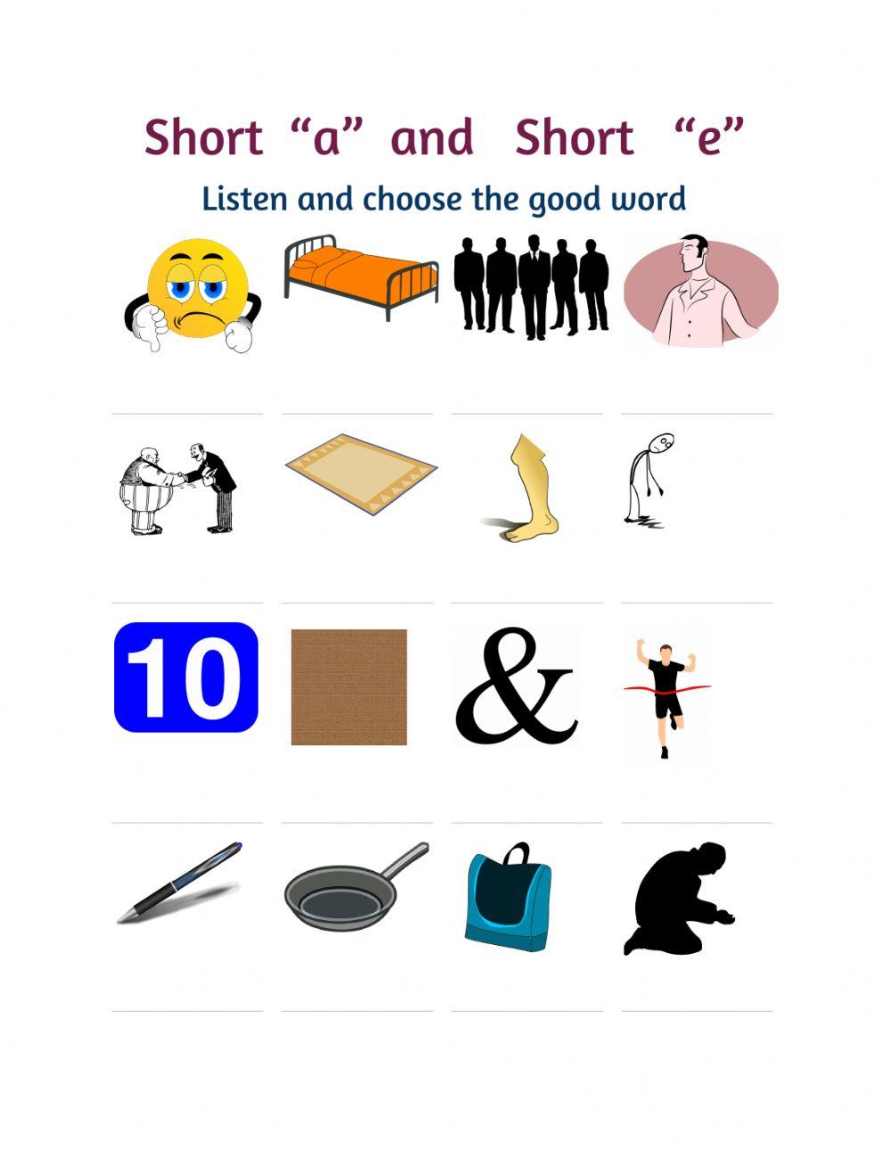 Short a and short o