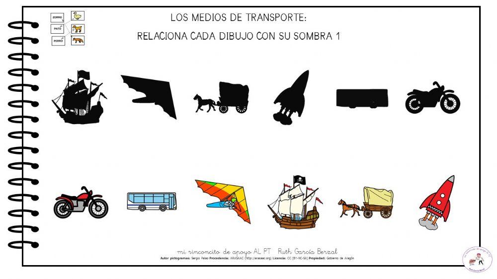 Los medios de transporte: une sombra con dibujo 1