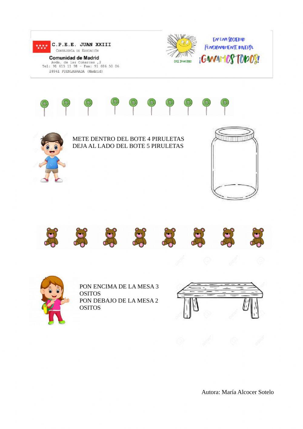 Dentro- fuera  encima-debajo