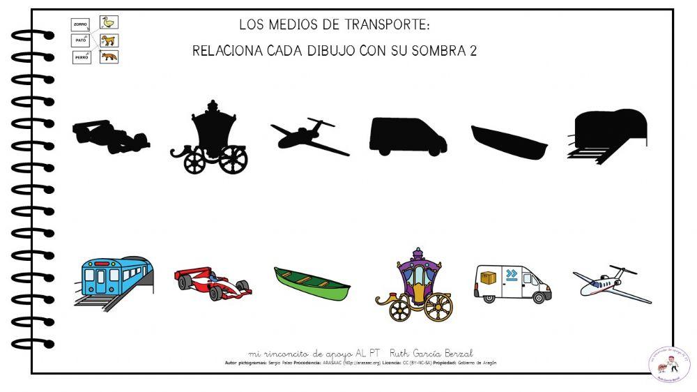 Los medios de transporte: une sombra con dibujo 2