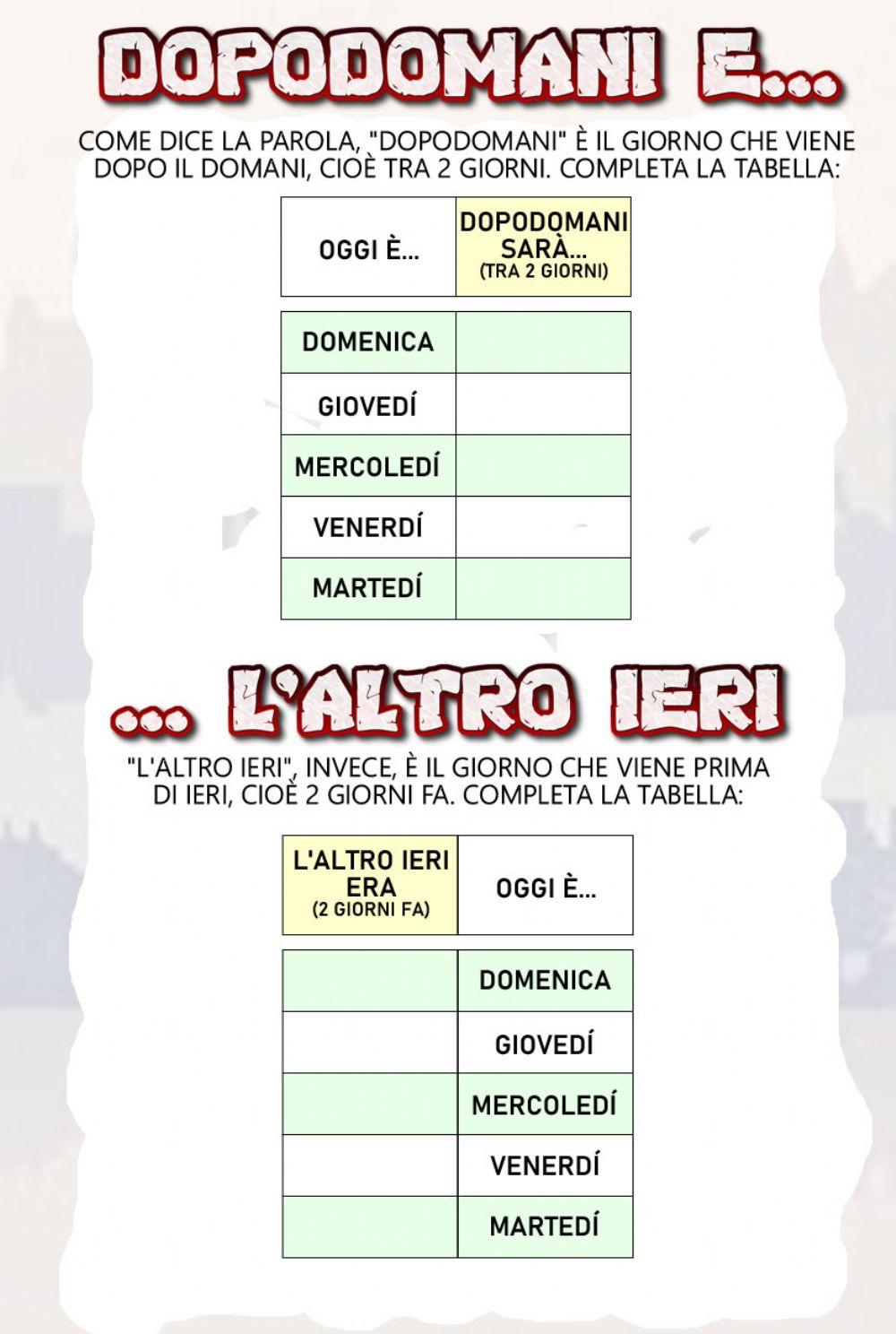 Dopodomani e l'altro ieri