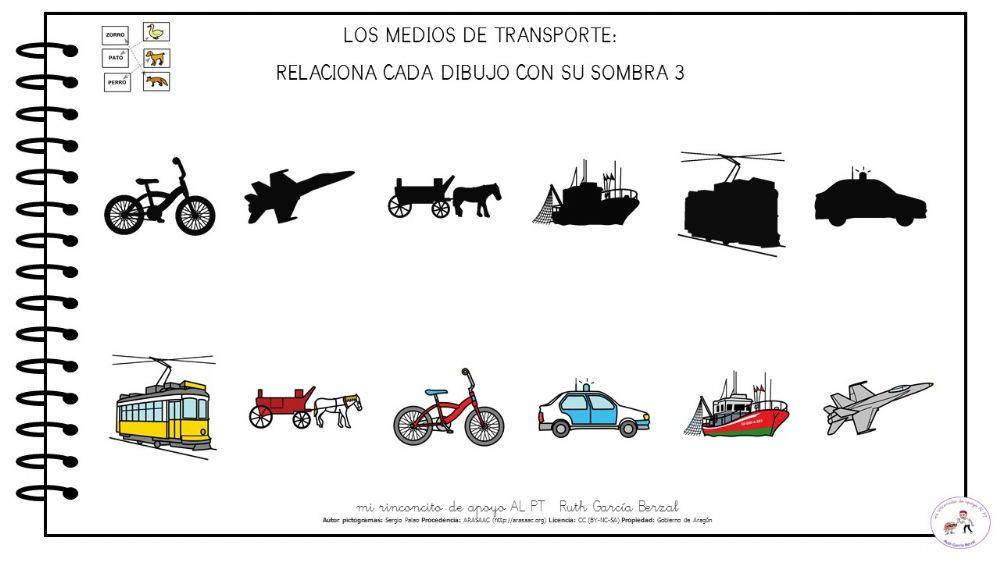 Los medios de transporte: une sombra con dibujo 3