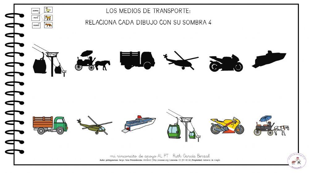 Los medios de transporte: une sombra con dibujo 4