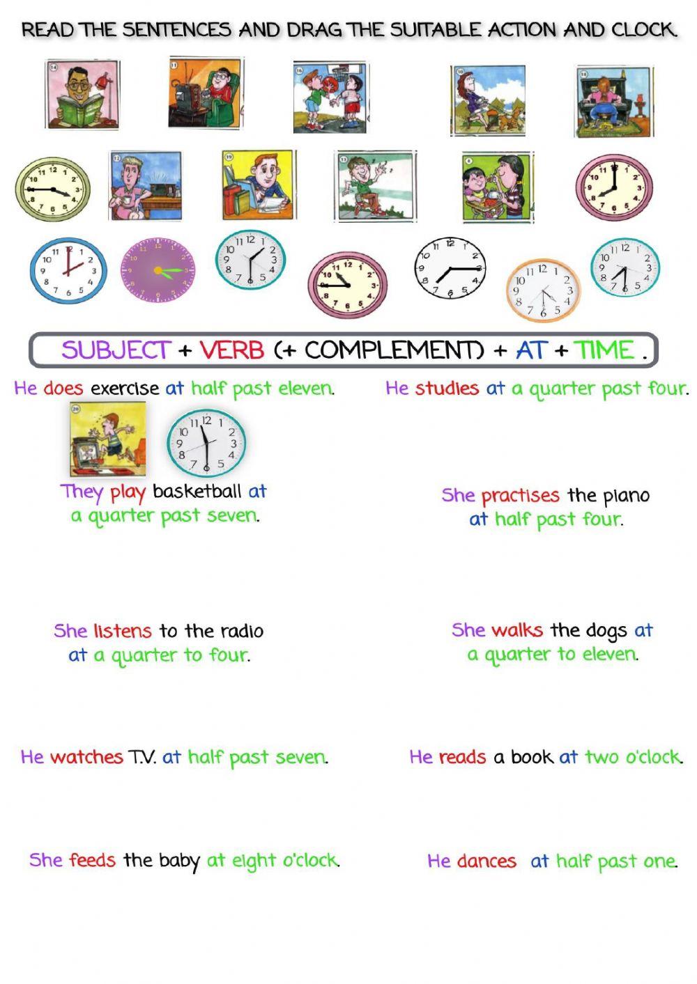 Daily routines and time Daily routines and time