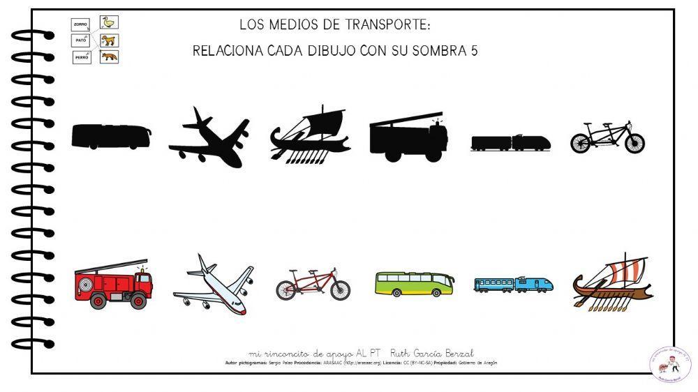 Los medios de transporte: une sombra con dibujo 5