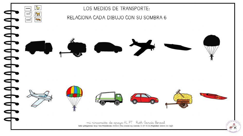 Los medios de transporte: une sombra con dibujo 6