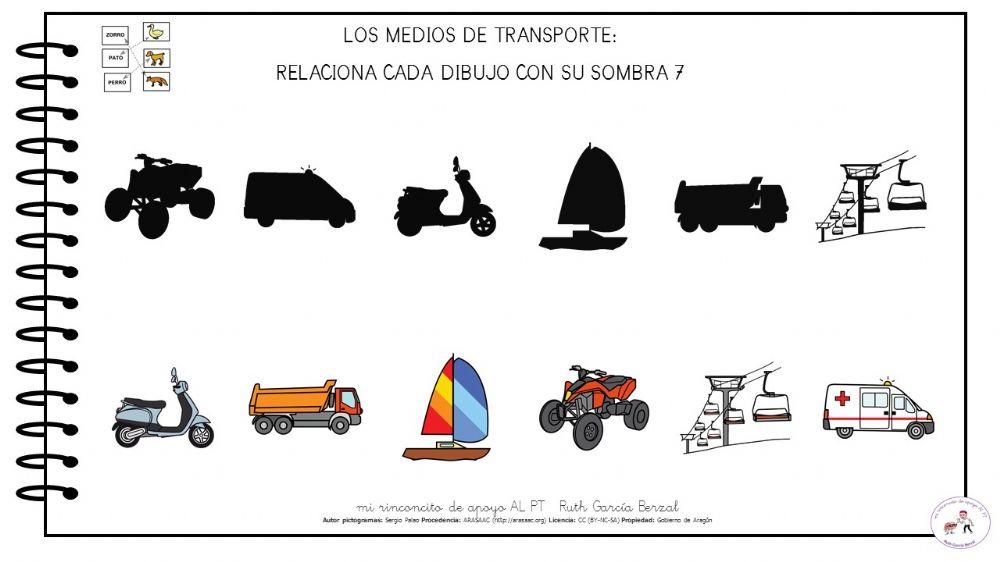 Los medios de transporte: une sombra con dibujo 7