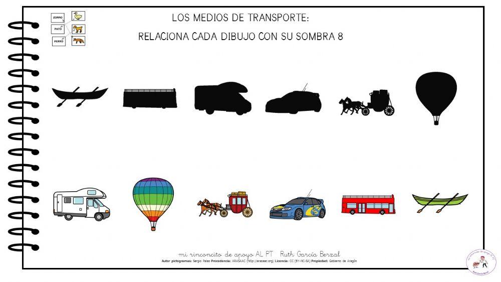 Los medios de transporte: une sombra con dibujo 8