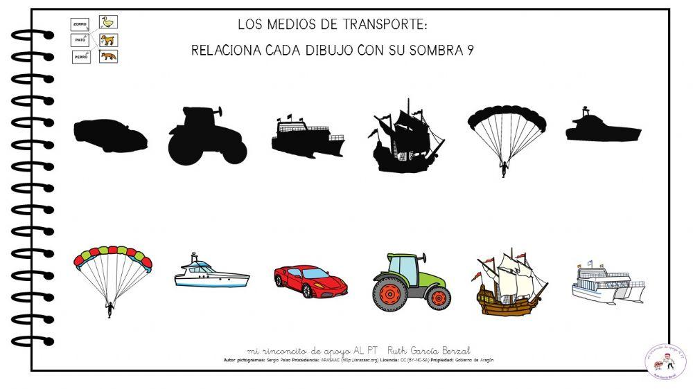 Los medios de transporte: une sombra con dibujo 9