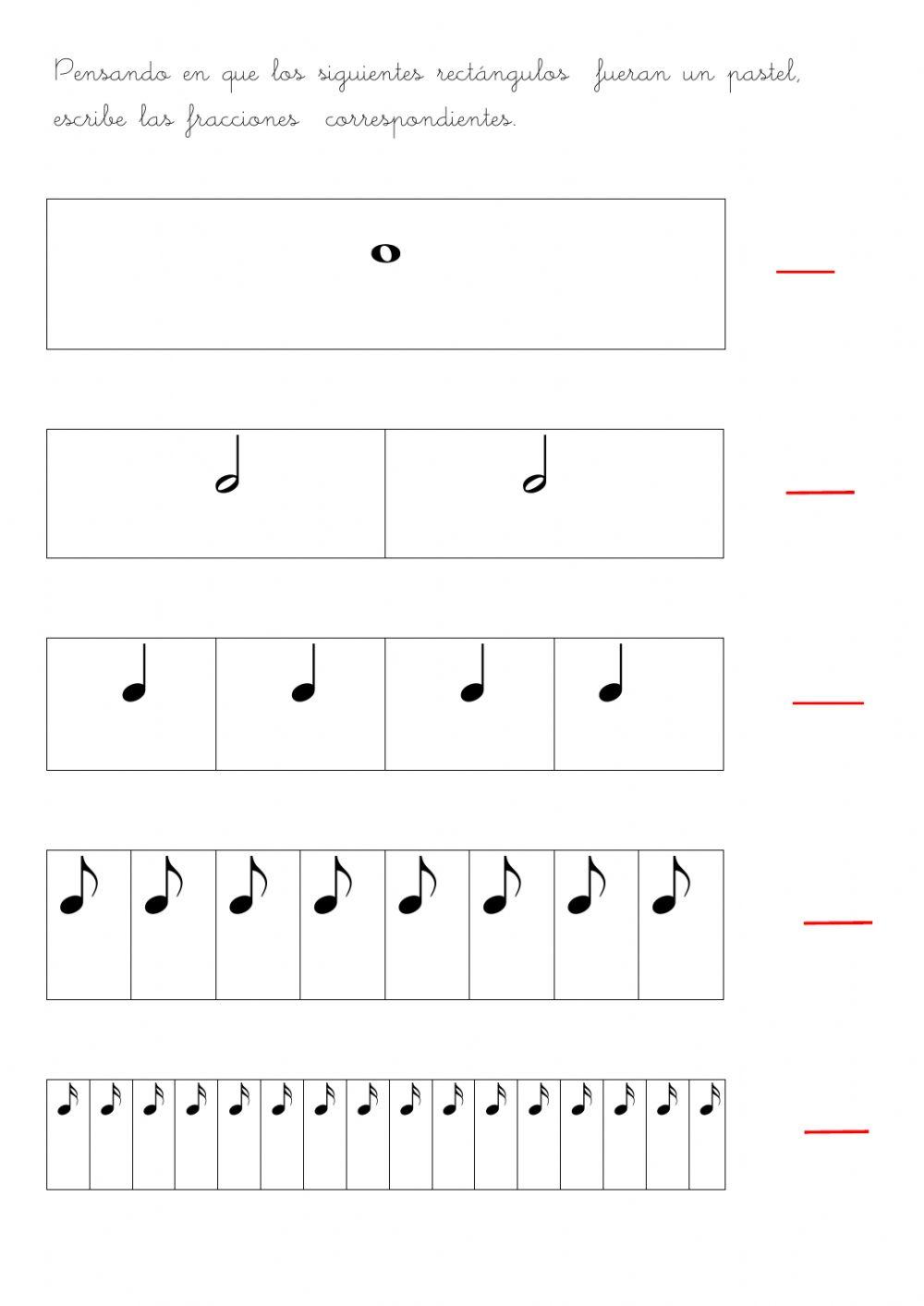 Compases musicales - fracciones