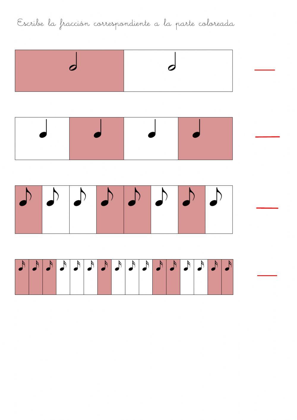 Compases musicales - fracciones