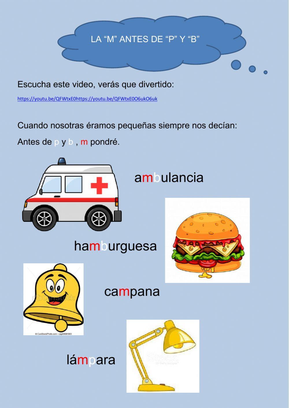 Ortografía m antes de p y b