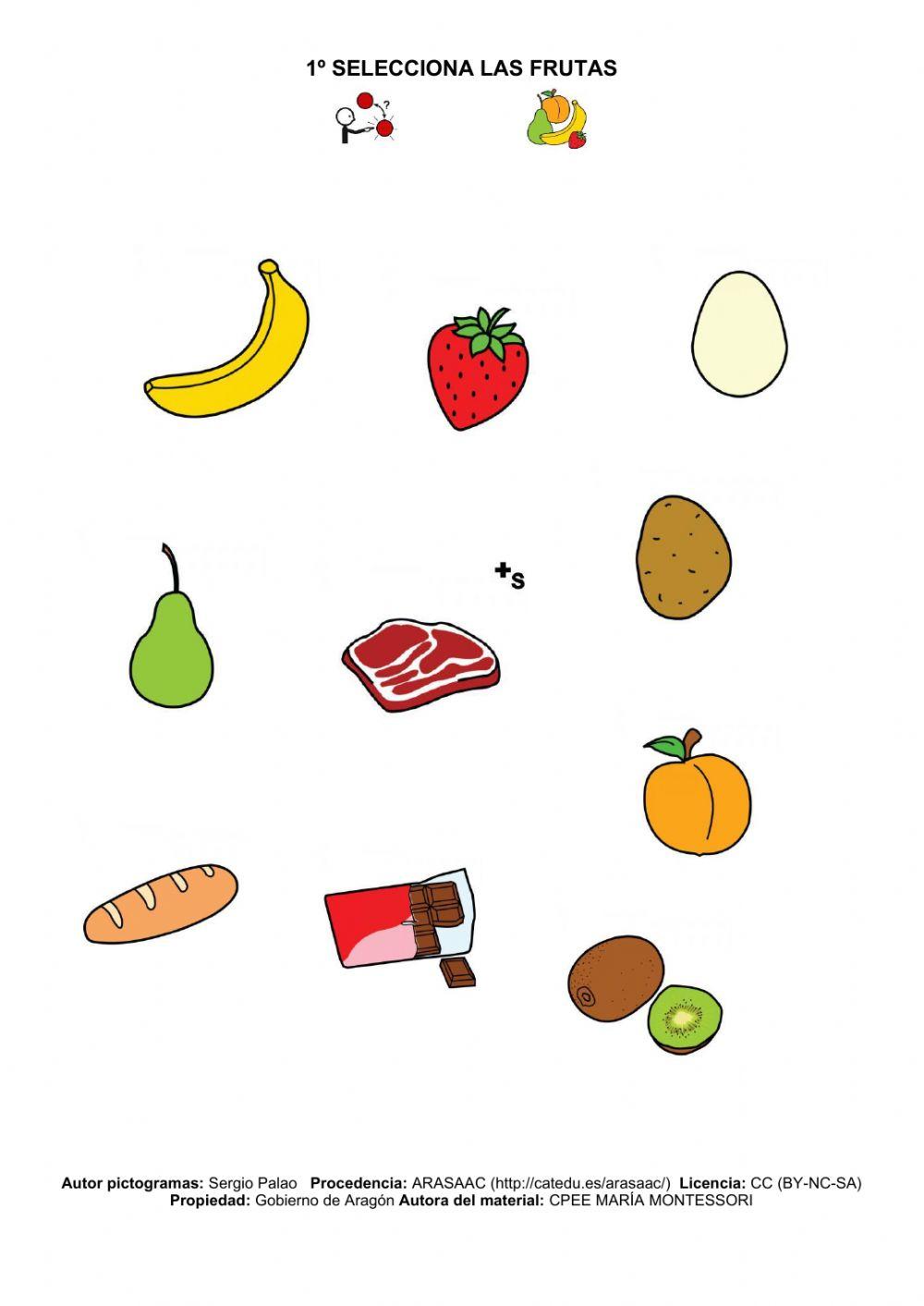 Frutas. vocabulario.