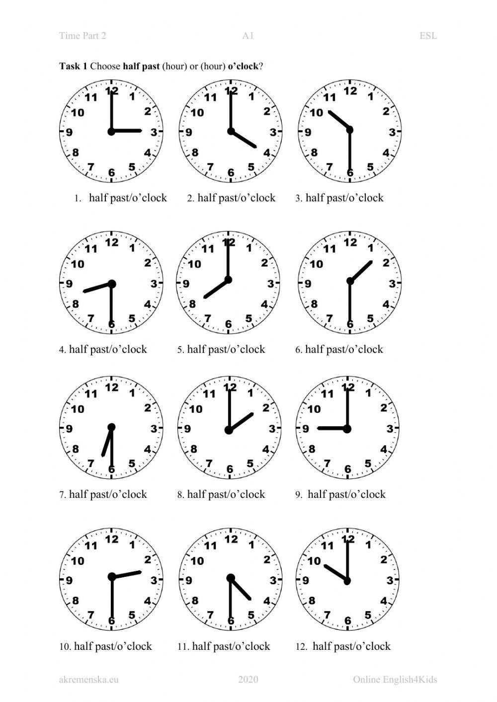 Telling Time 2