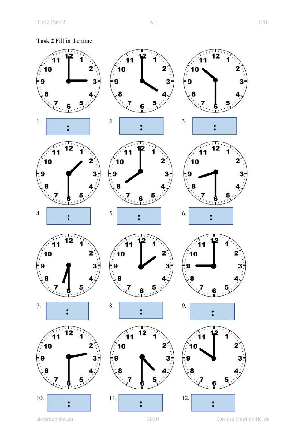 Telling Time 2