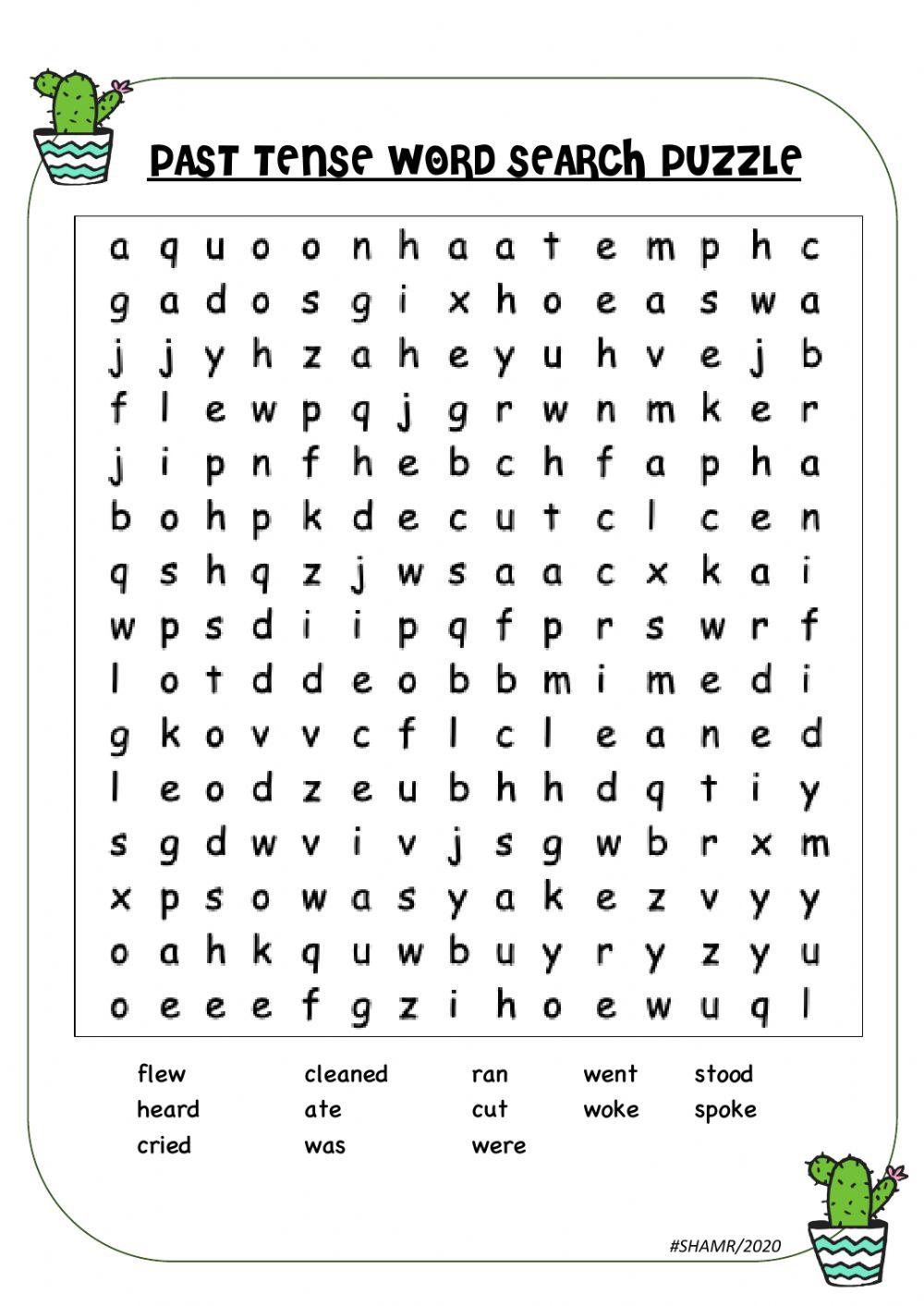 Past Tense Word Search