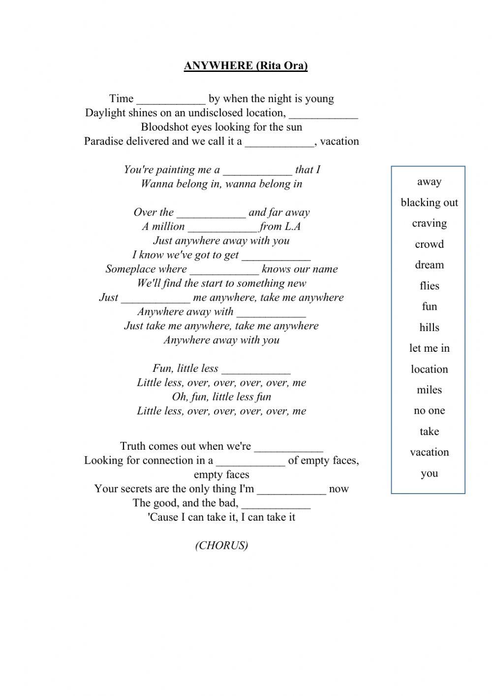 Anywhere - Rita Ora