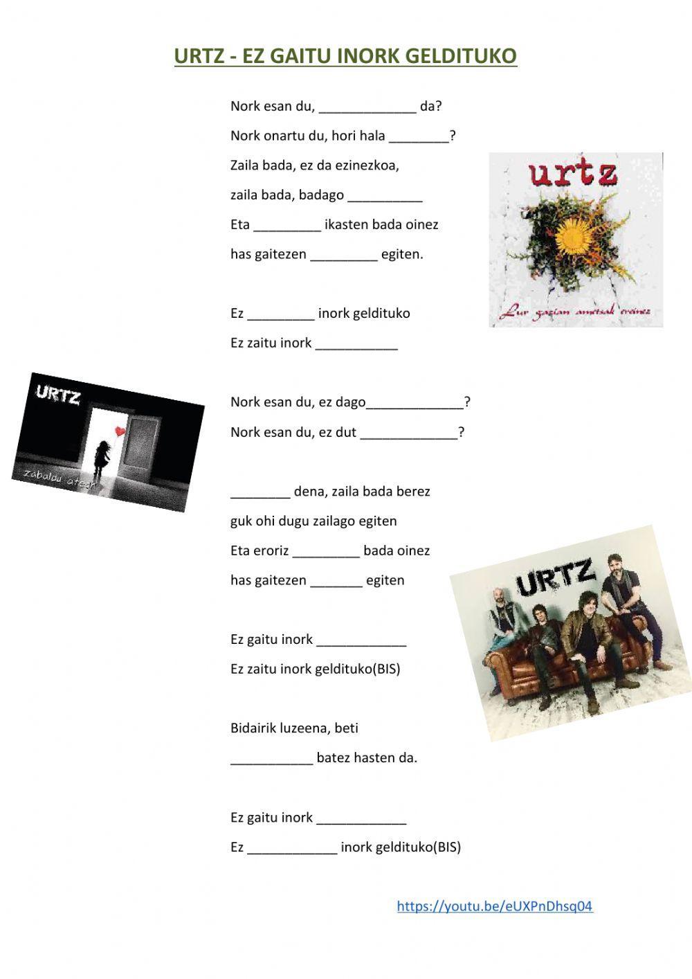 Urtz - ez gaitu inork geldituko