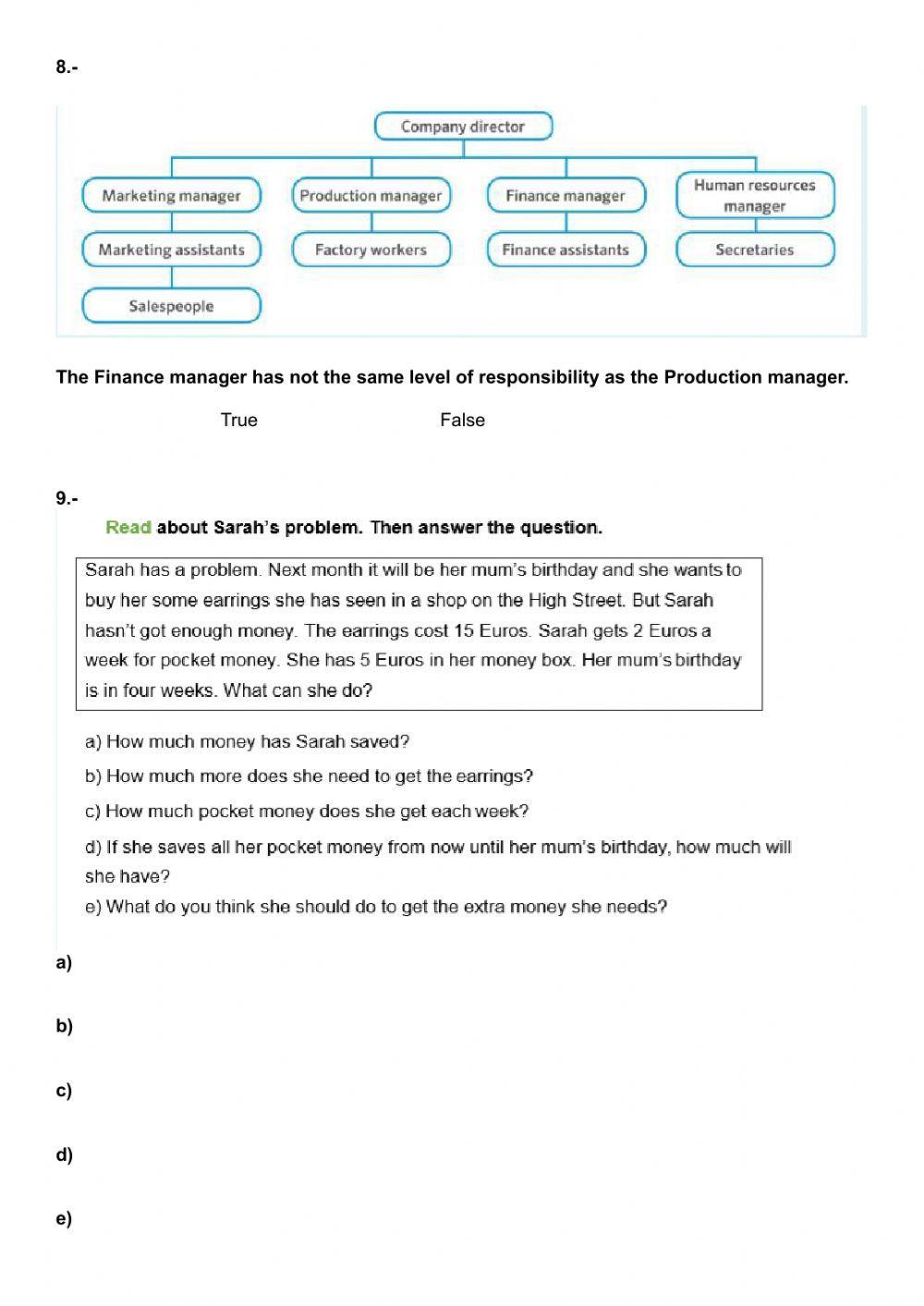 Money and Business Test