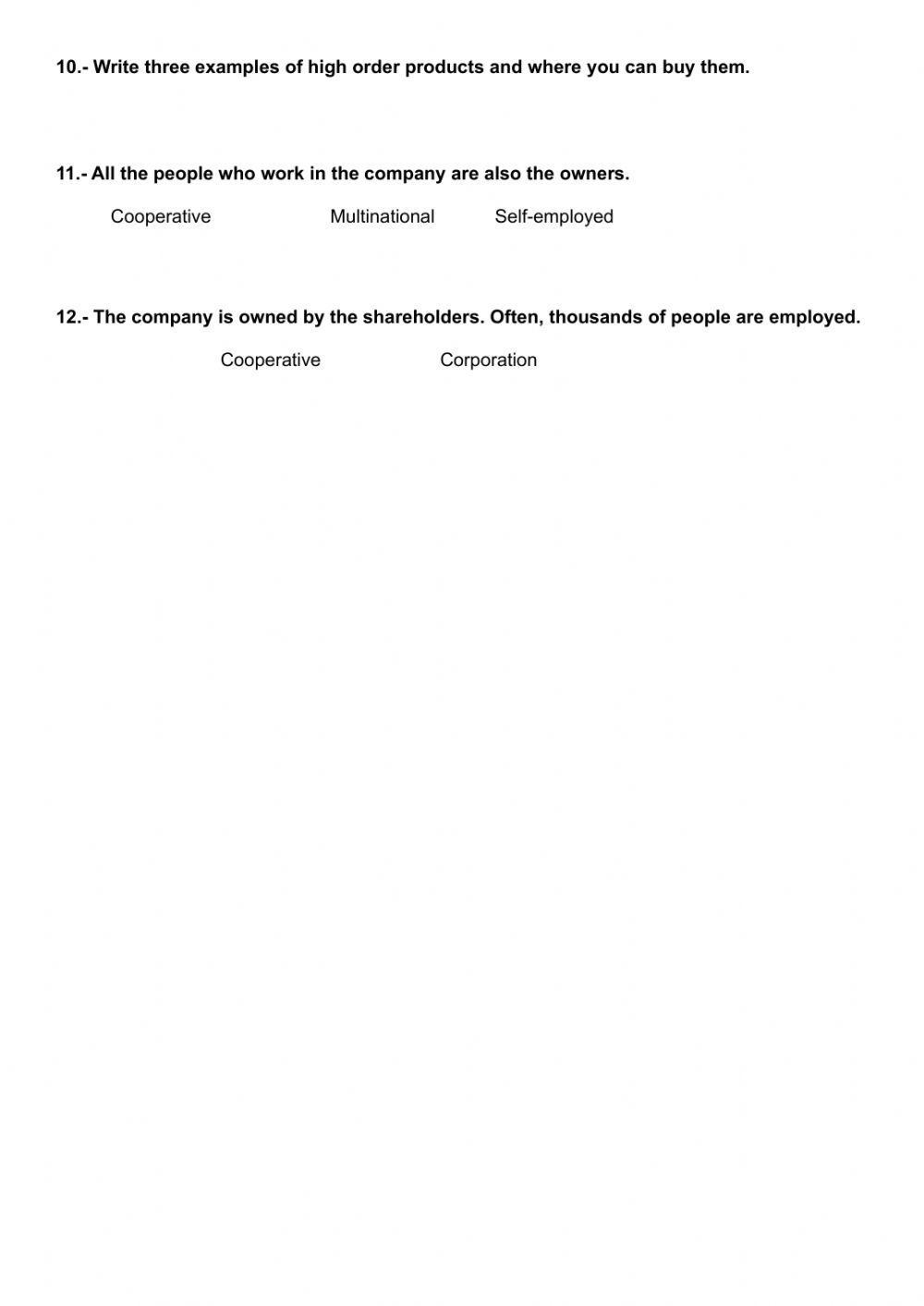 Money and Business Test