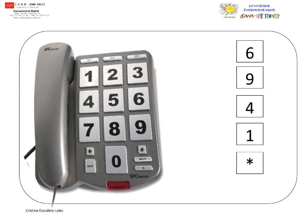 Marca los números en el teléfono