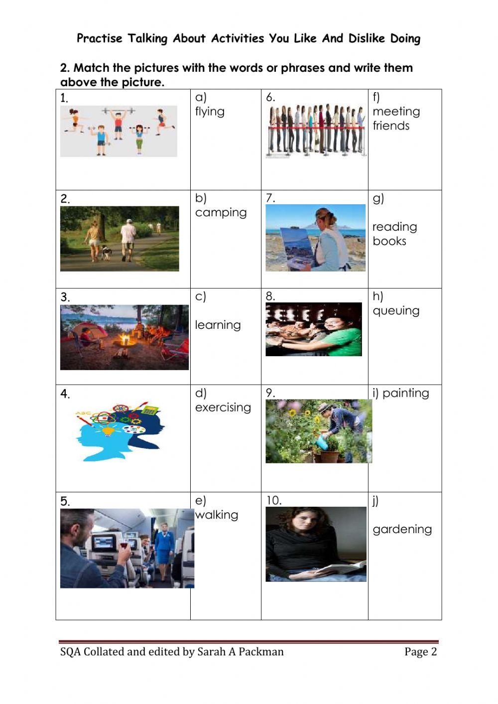 LIKE-DISLIKE VERB+ING