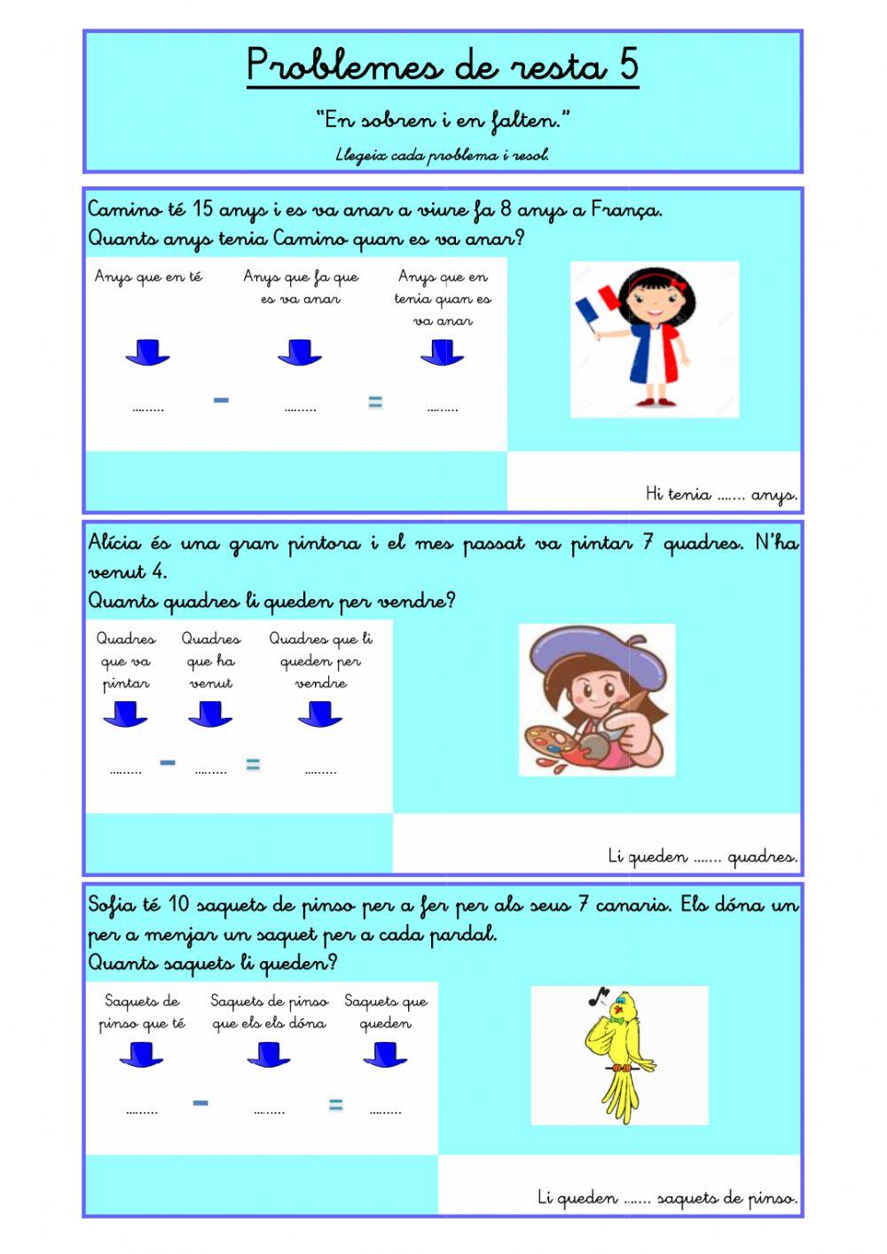 Problemes de restar 5