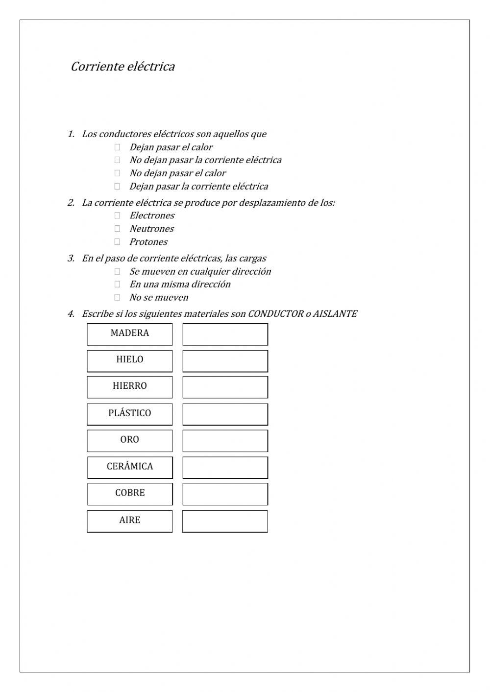 La corriente eléctrica