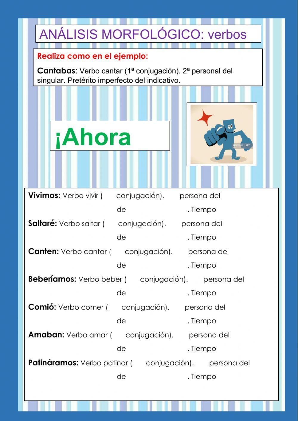 Análisis morfológico, Verbos (Tiempos simples)