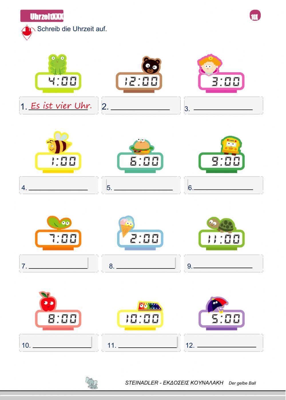 Wie viel Uhr ist es? worksheet Live Worksheets