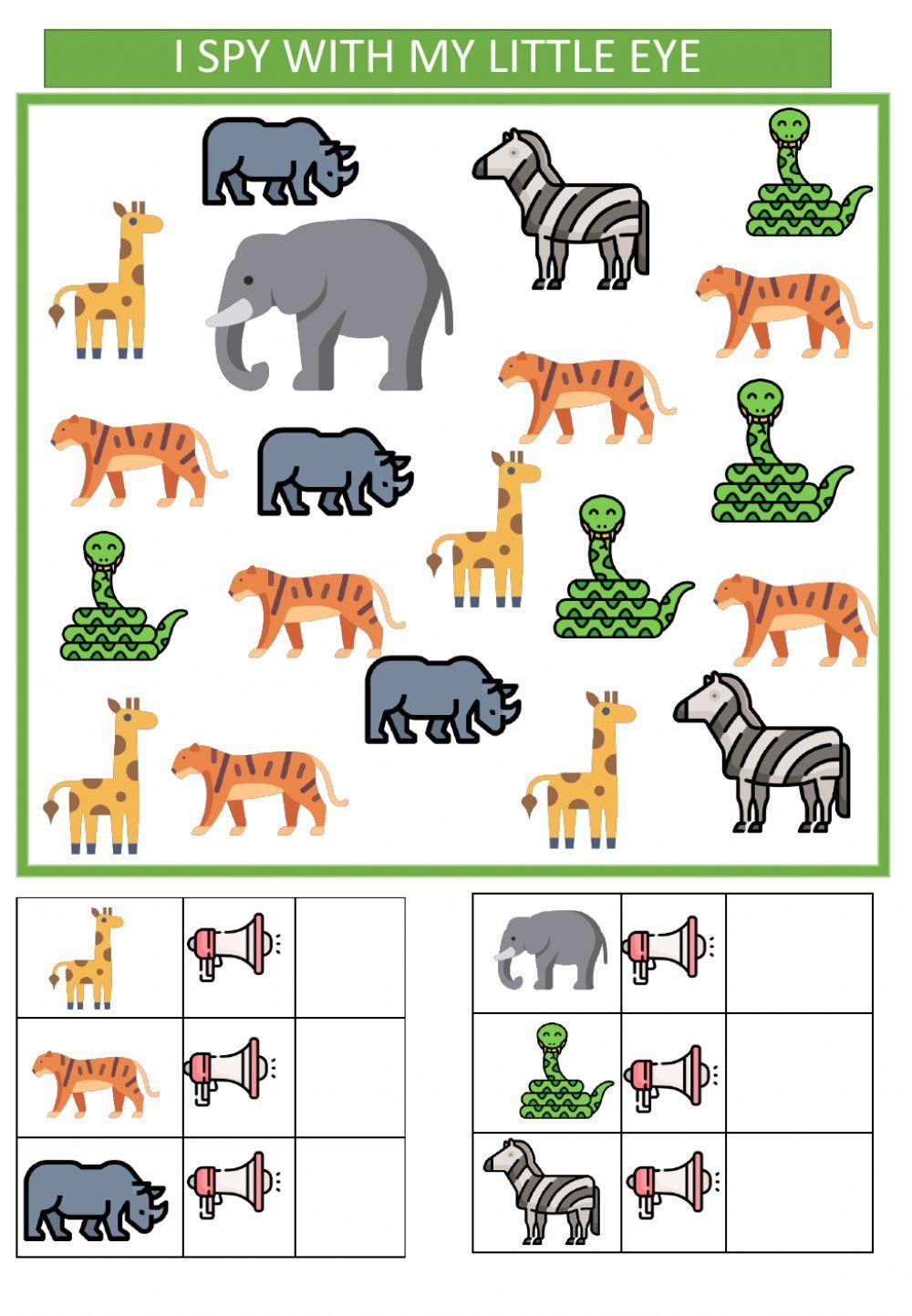 I spy jungle animals I spy jungle animals