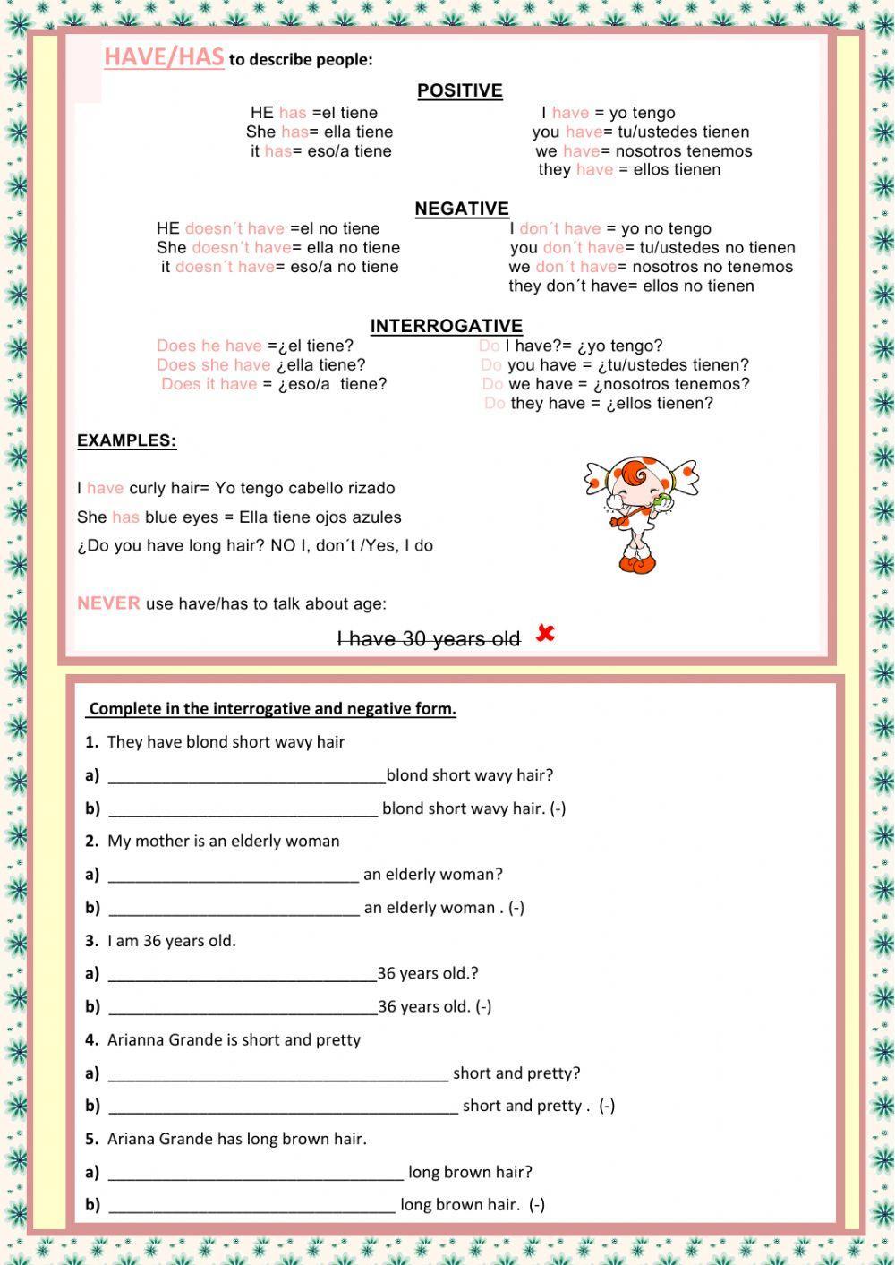 To be - have physical description