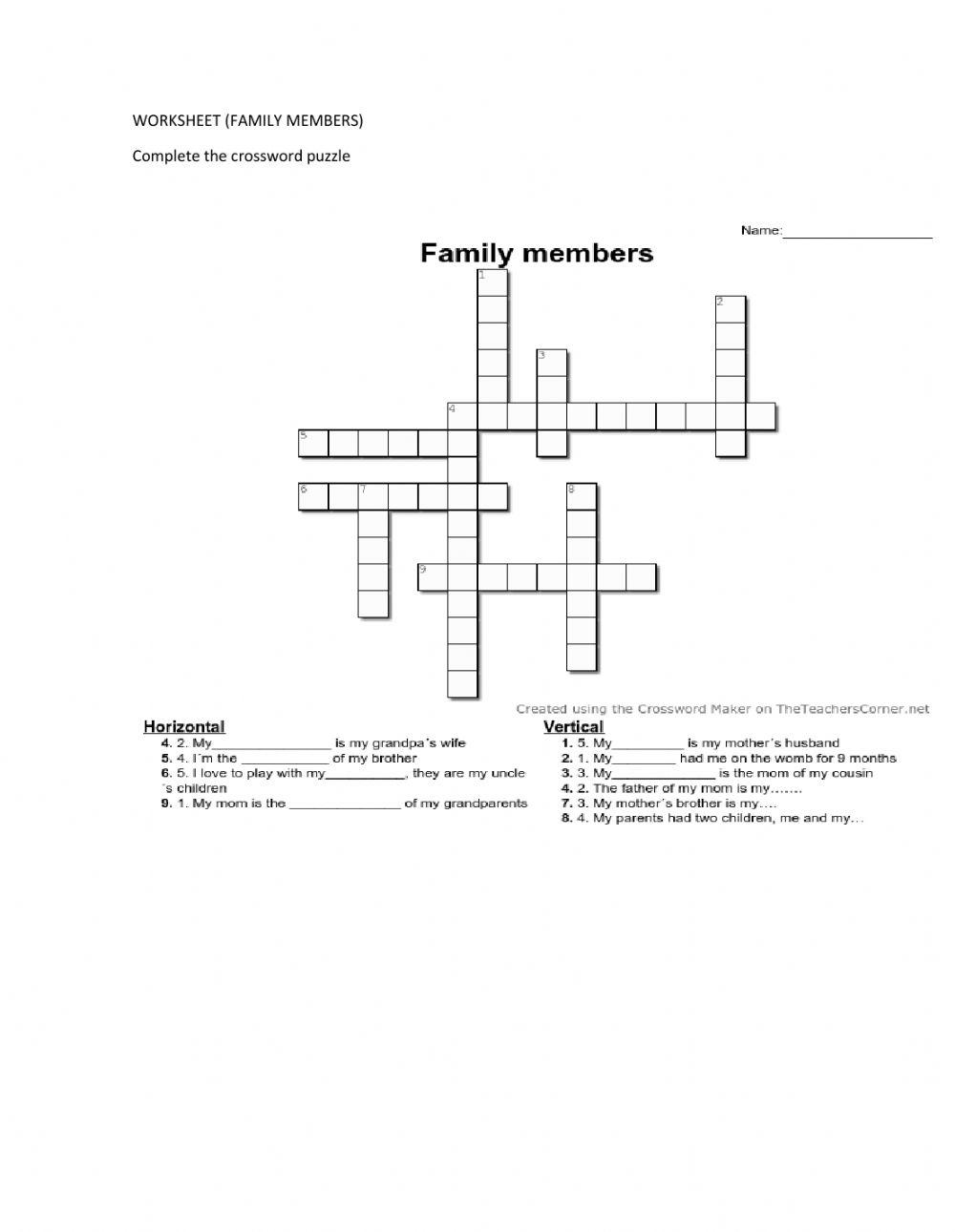 Crossword and past simple and continuous