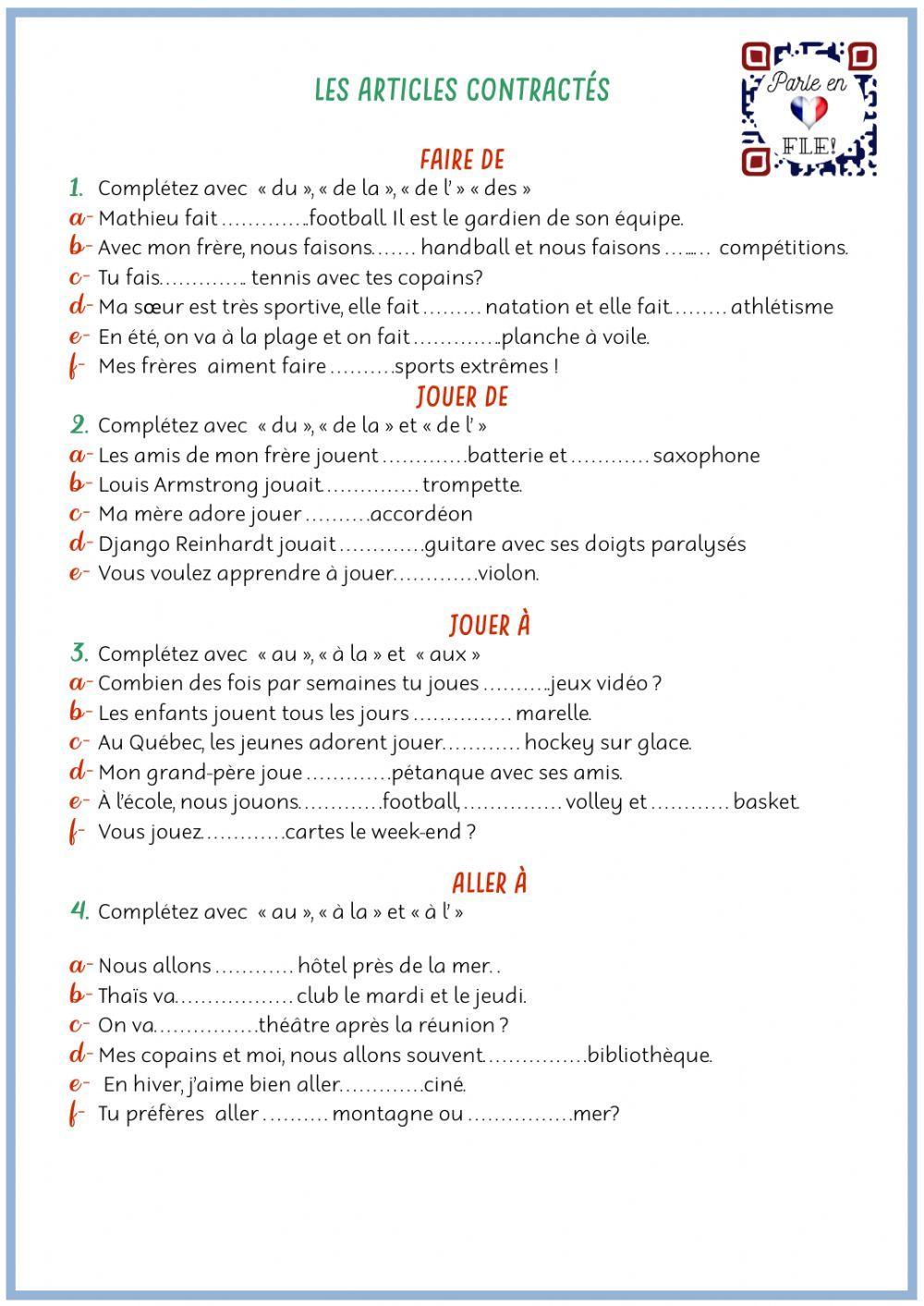 Les articles contractés