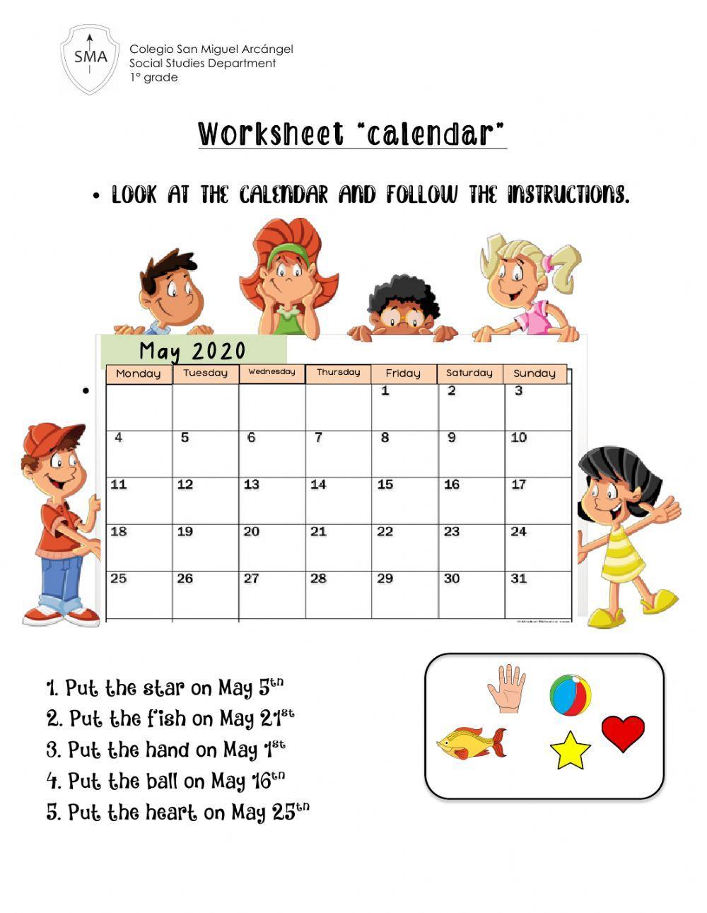 worksheet calendar