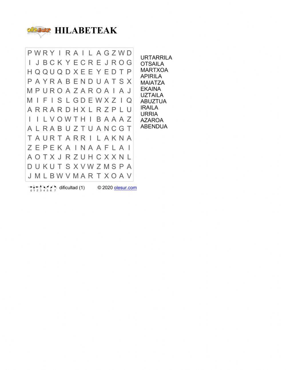 Hilabeteak letra-zopa