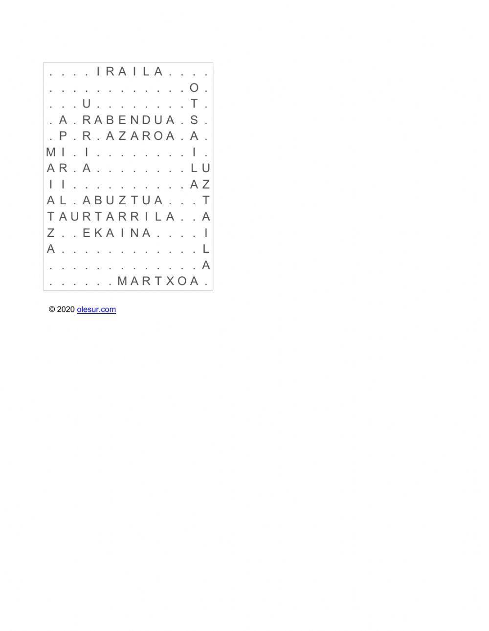 Hilabeteak letra-zopa