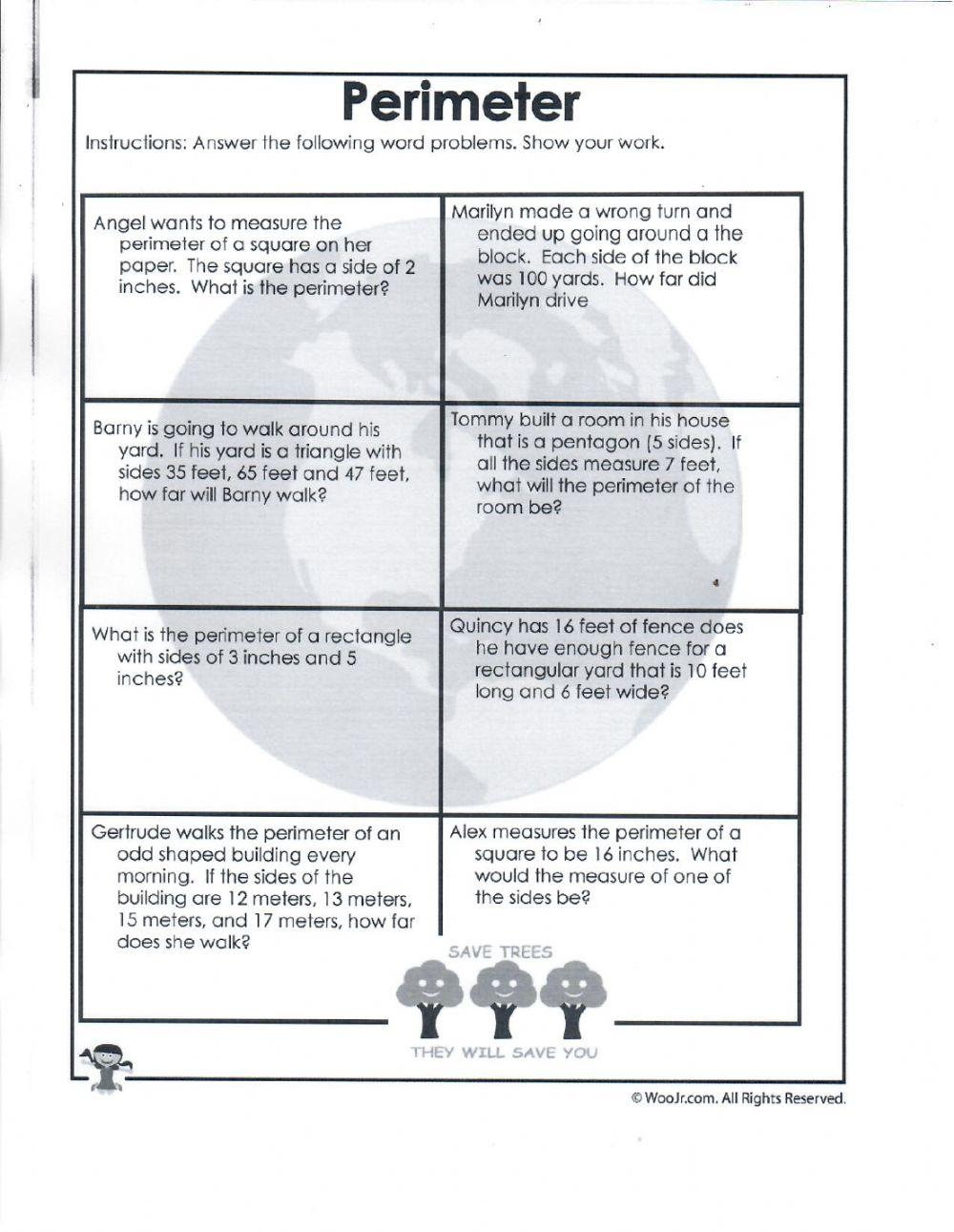 Perimeter Word Problems Worksheet 5647189
