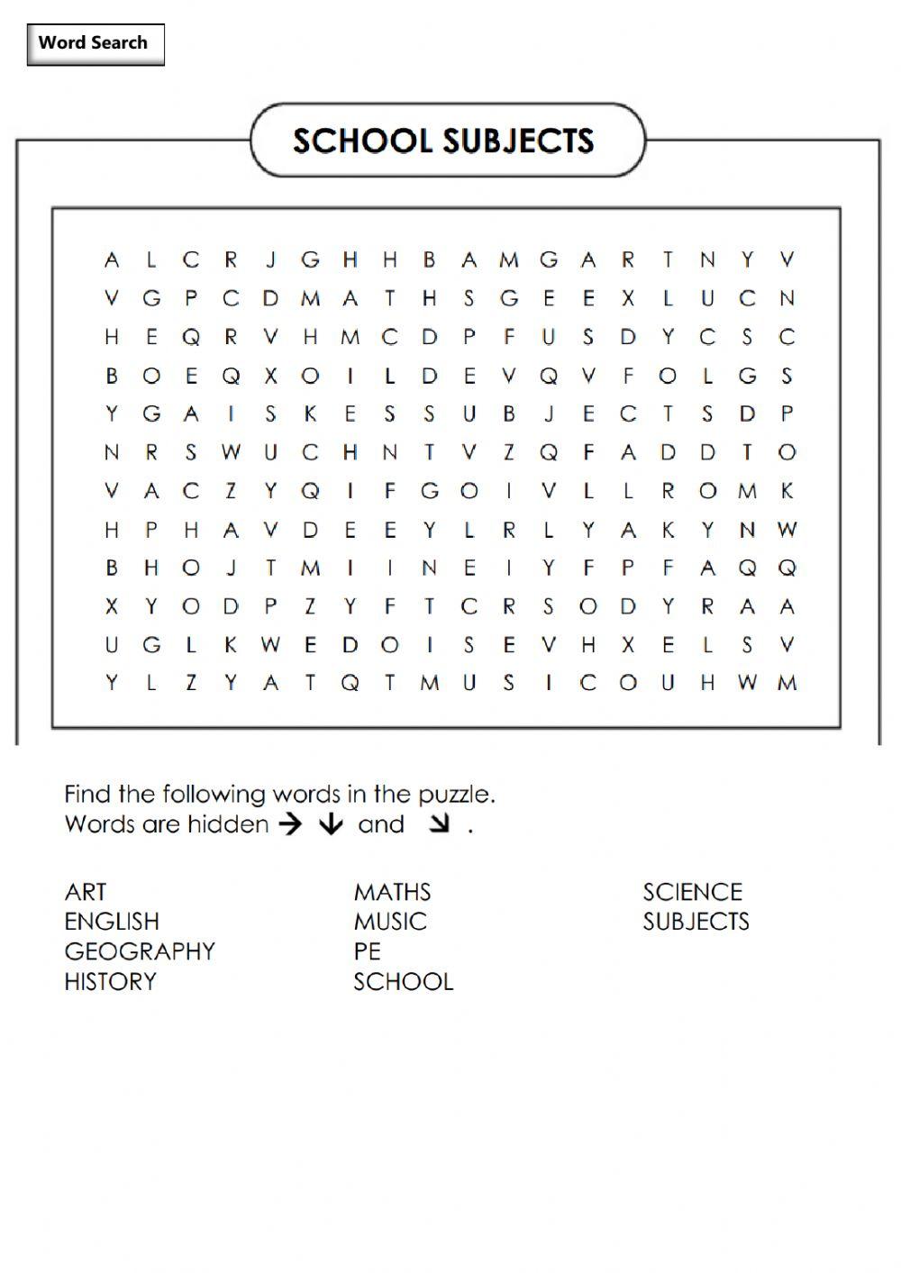 Subjects Listening + Word Search