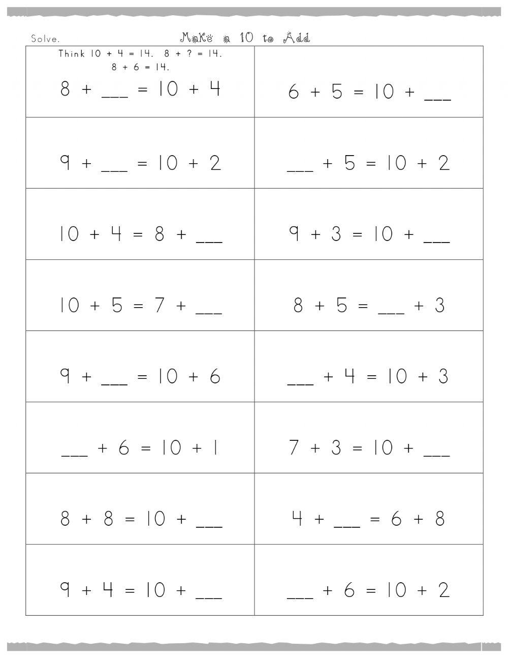 Събиране и изваждане до 20 с преминаване