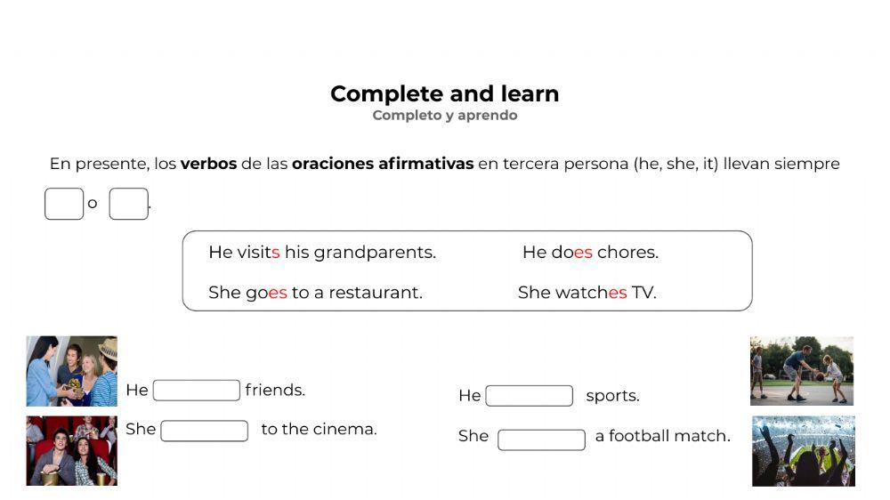 Weekly activities. Part 2