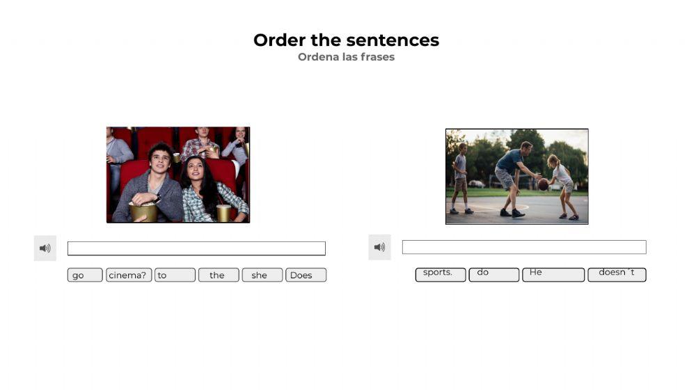 Weekly activities. Part 2