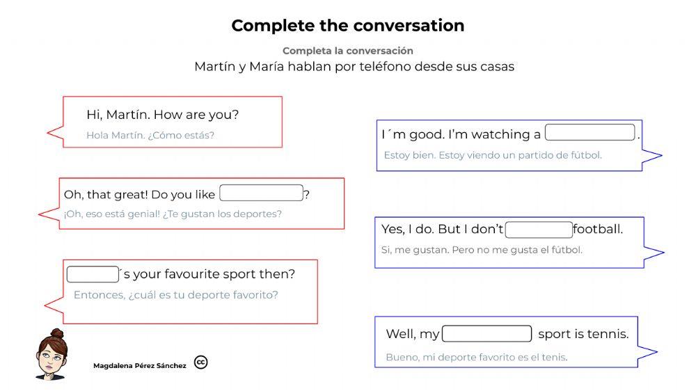 Weekly activities. Part 2