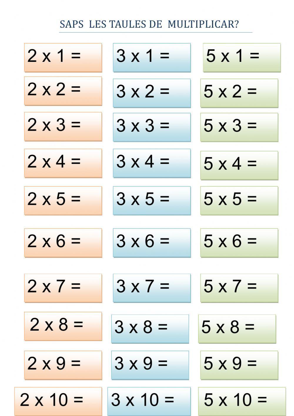 Aprenc les taules del 2,3,5