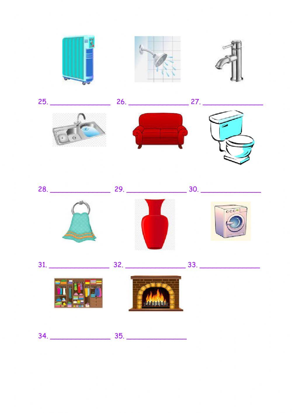 In the house - vocabulary